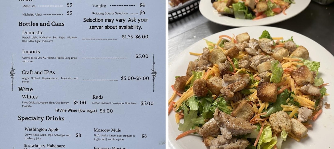 Washington Tavern Menu